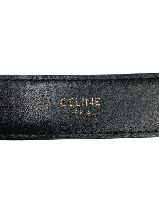 Celine Triomphe Leather Black Belt Gold main image 12